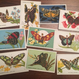 33 Butterfly Flapper Cigarette Card Reproductions for Scrapbooking, Junk Journaling, Mixed Media, Collage