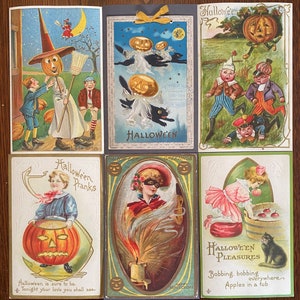21 1890- 1920 Antique Halloween Postcard Reproductions for Scrapbooking, Junk Journaling, Mixed Media, Collage