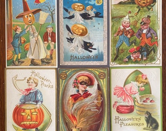 21 1890- 1920 Antique Halloween Postcard Reproductions for Scrapbooking, Junk Journaling, Mixed Media, Collage