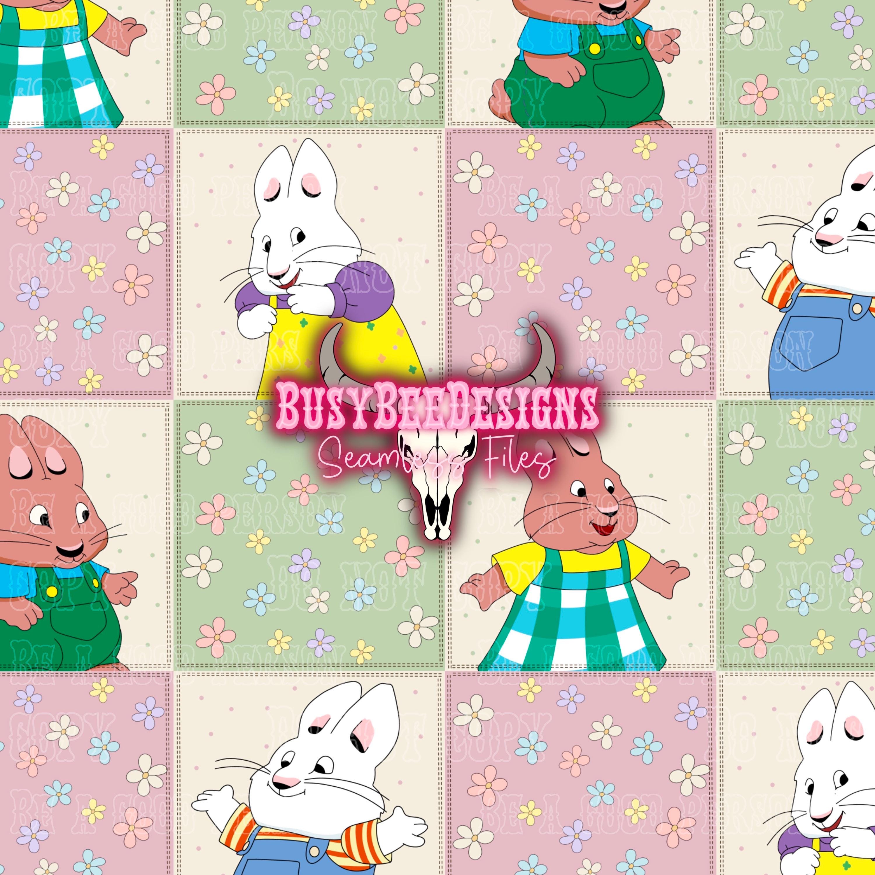 Max and Ruby (and friends) - patchwork digital art seamless file