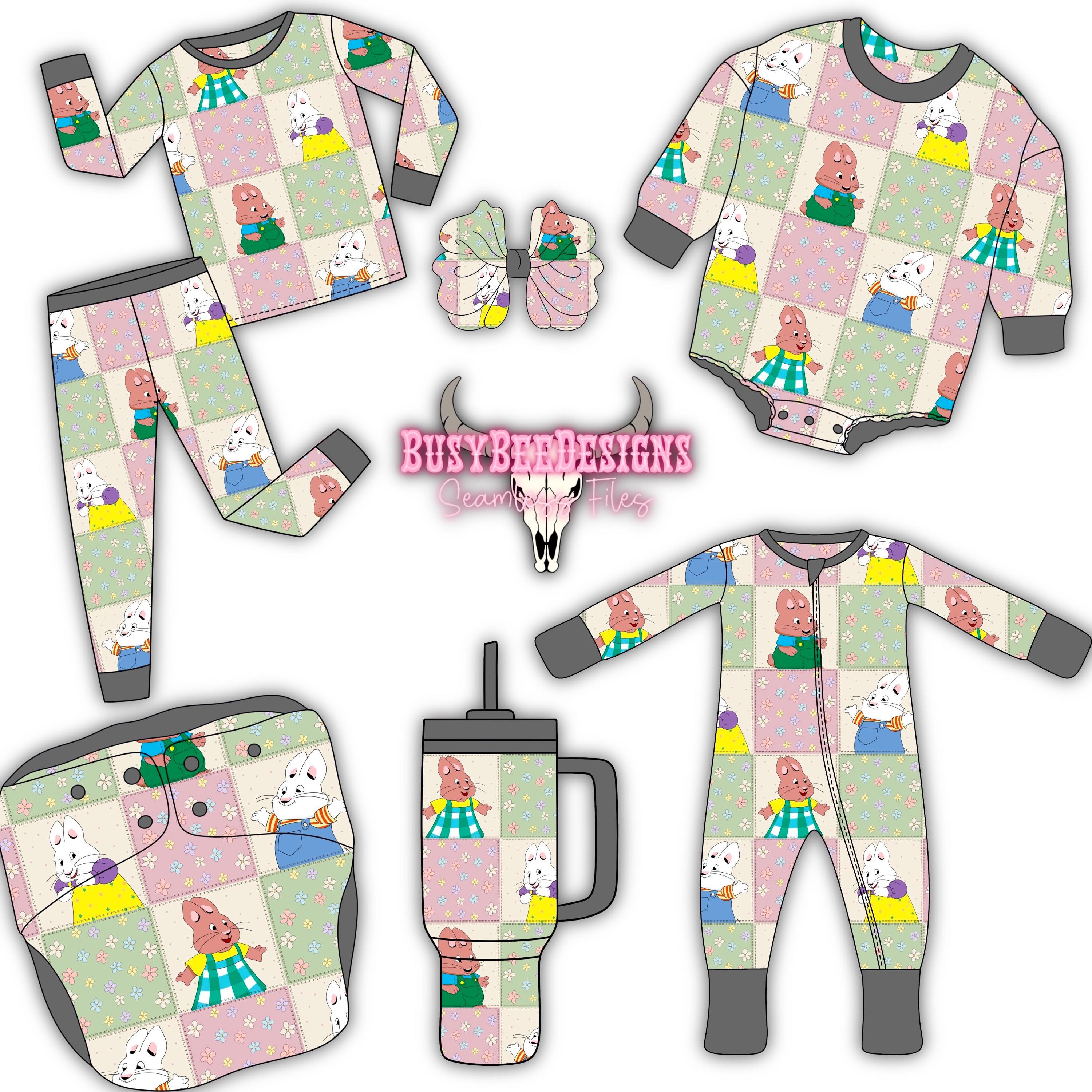 Max and Ruby (and Friends) - Patchwork Digital Art Seamless File - Etsy
