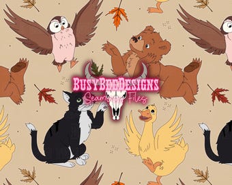 Little Bear - Fall digital art, spooky season, fall, pumpkin, kids, seamless file