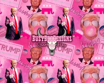 Trump - Girly Trump bubblegum, pink republican - seamless file