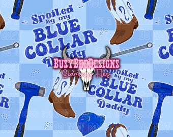 Blue Collar Daddy Seamless File: Mechanic Tools Pattern (JPEG)