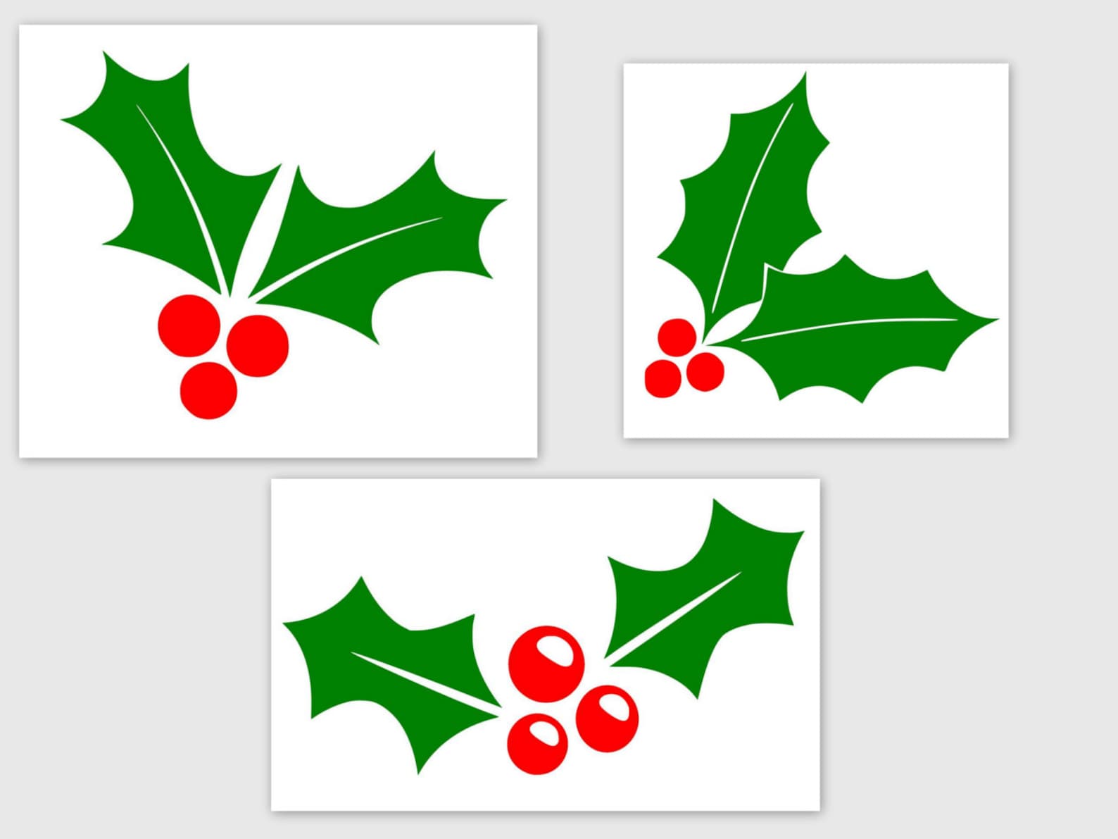 Holly and Berries SVG PDF PNG Jpg File Silhouette Cricut