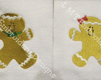 Gingerbread Boy and Girl - Machine Embroidery Designs