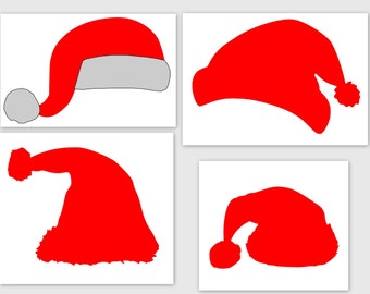 Santa Hats-SVG PDF PNG Jpg File-Welcome Silhouette-Cricut Compatible