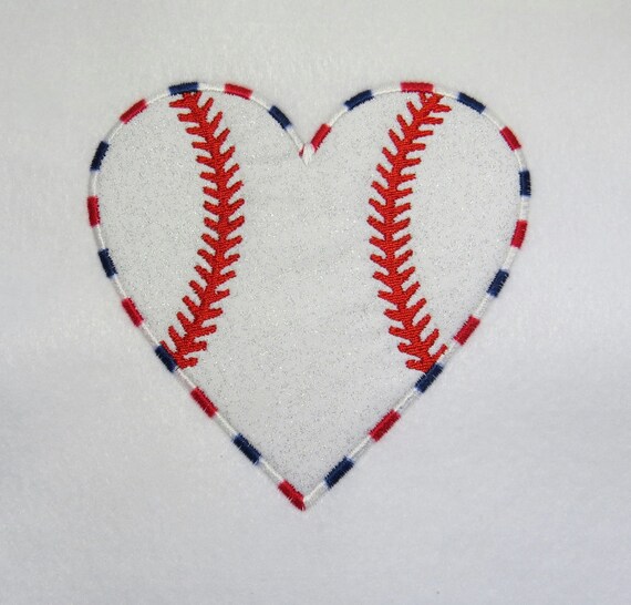 heart shaped baseball embroidery