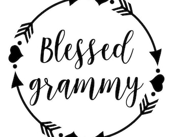 Blessed grammy  - SVG  PDF PNG Jpg Dxf Eps -  Welcome Silhouette- Cricut Compatible