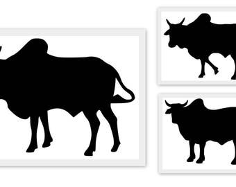 Brahman Bulls- SVG  PDF PNG Jpg Eps Dxf File -  Welcome  Silhouette- Cricut Compatible