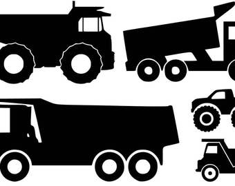 Trucks 5  SVG  PDF PNG Jpg Eps Dxf File - Custom Designs Wording Welcome..  Silhouette- Cricut Compatible