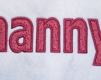 Nanny  Applique  Designs - 2 sizes - CUSTOM  REQUEST WELCOME