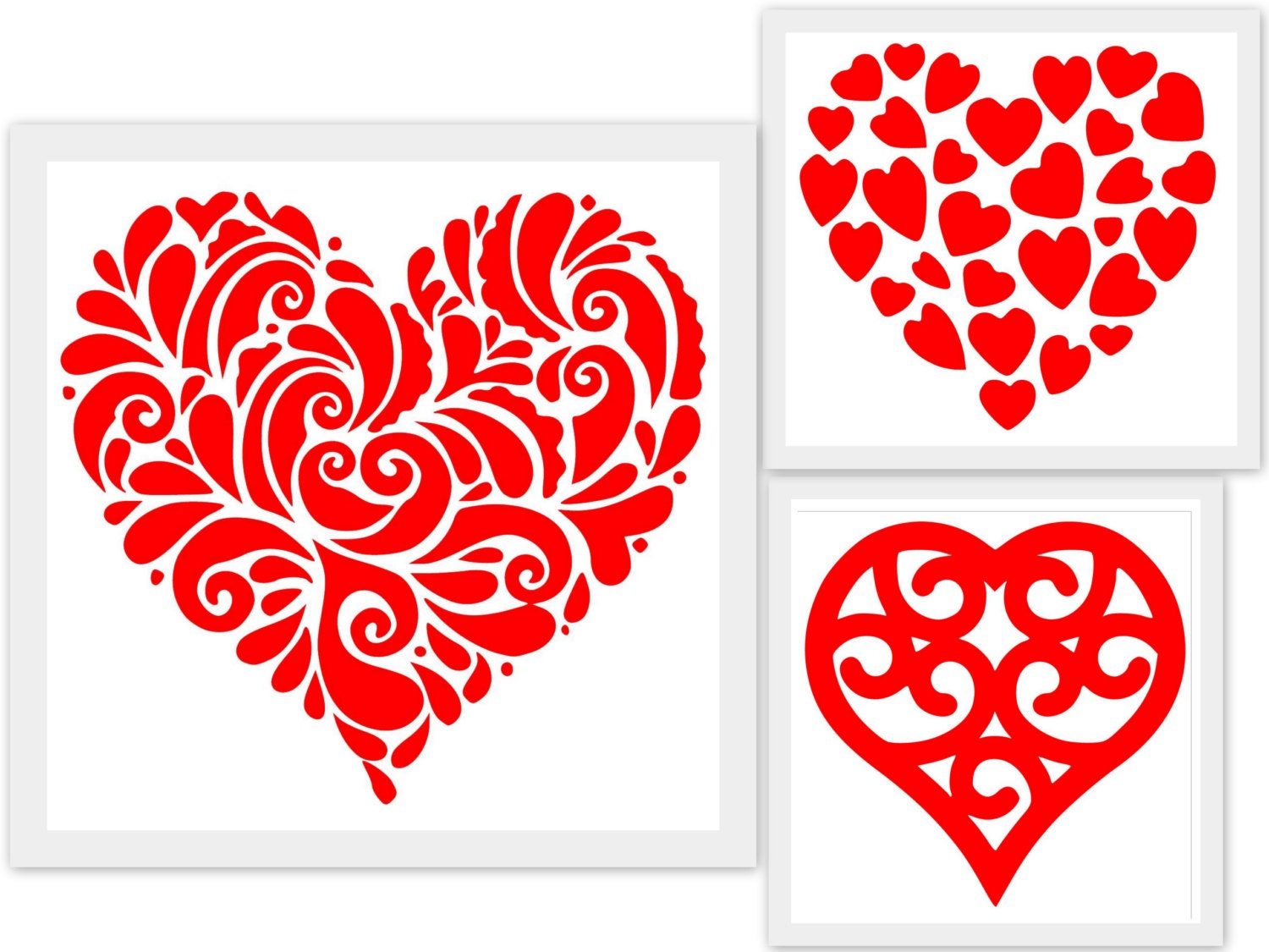 Valentine Lace Hearts SVG PDF PNG Jpg File Dxf Eps Welcome | Etsy