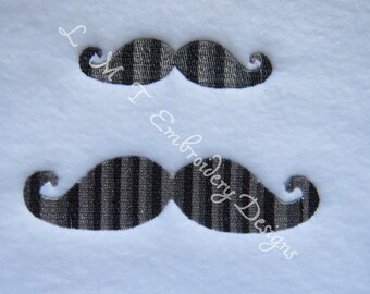 Mustache Embroidery Designs -2 sizes