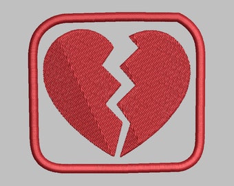 Broken Heart Patch Diseño de bordado - 2 tamaños