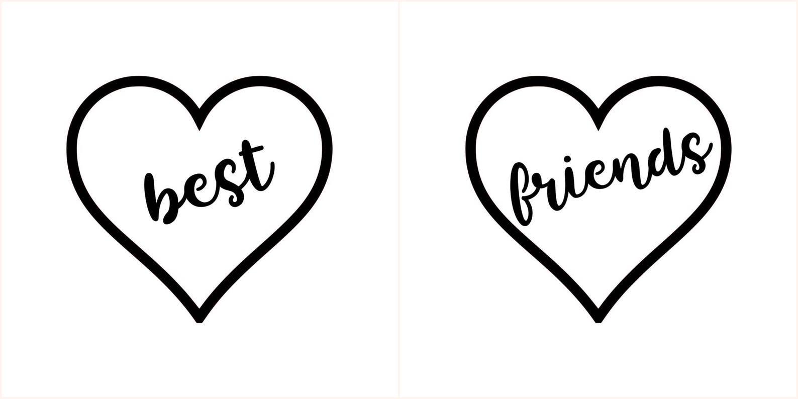 Best Friends Hearts SVG PDF PNG Eps Dxf File Etsy