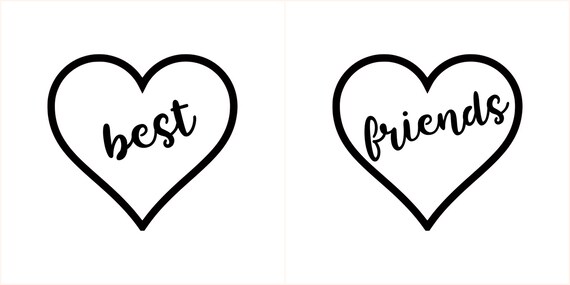 Download Best Friends Hearts SVG PDF PNG Eps Dxf File Custom Designs | Etsy