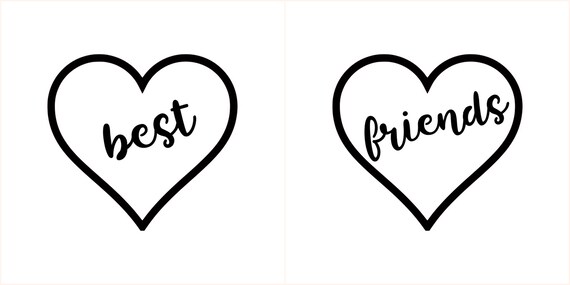 Download Best Friends Hearts SVG PDF PNG Eps Dxf File Custom ...