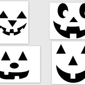 4 - Caras de calabaza SVG PDF PNG Archivos - Bienvenido Silhouette- Cricut Compatible