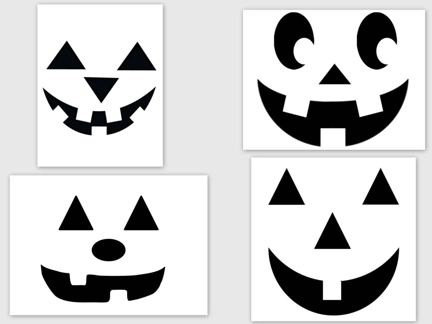 4 - Pumpkin Faces SVG PDF PNG Files - Welcome Silhouette- Cricut Compatible...