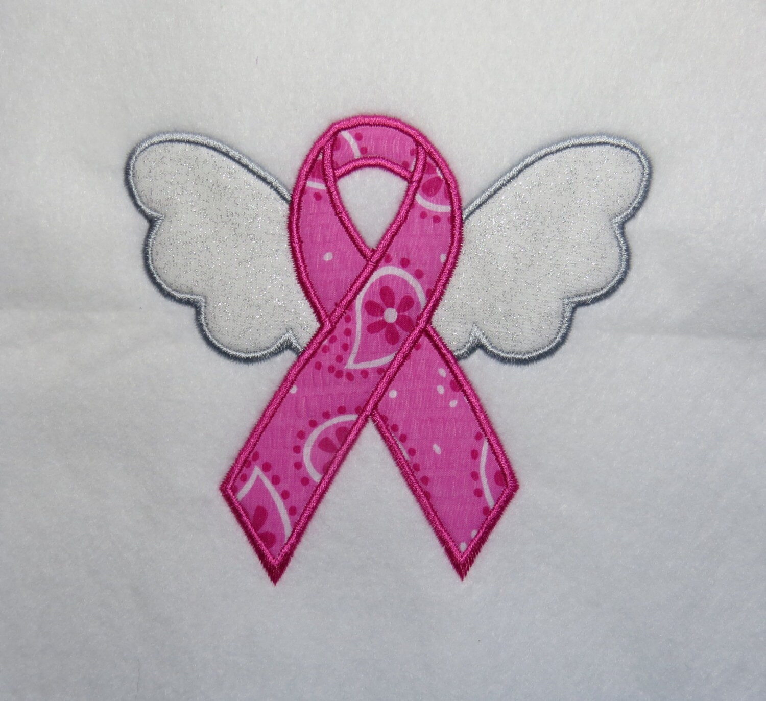 Awareness Ribbon With Angel Wings Applique Designs - 4 Sizes - CUSTOM ...