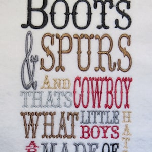 Boots Spurs Cowboys   Embroidery Designs - 5x7 Only