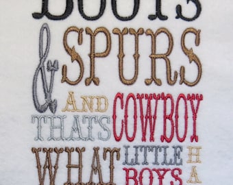 Boots Spurs Cowboys   Embroidery Designs - 5x7 Only