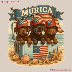 Patriotische Welpen Sublimation, DTG Design, American Beach Dogs 4. Juli Shirt Grafik, digitaler Download