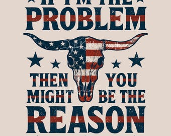 Patriotic Western Skull Sublimation Design: Sassy Statement (Digital Download)