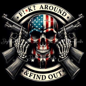 American Flag Skull PNG, Patriotic Skull Sublimation, USA Flag Skull Design Digital, Guns & Skull PNG, Biker Skull png design Gun Rights png