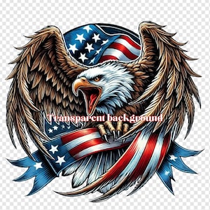 Bandiera patriottica dell'aquila americana PNG, bandiera patriottica dell'aquila degli Stati Uniti, bandiera dell'aquila PNG, aquila degli Stati Uniti sublimazione png, design per maglietta con bandiera dell'aquila