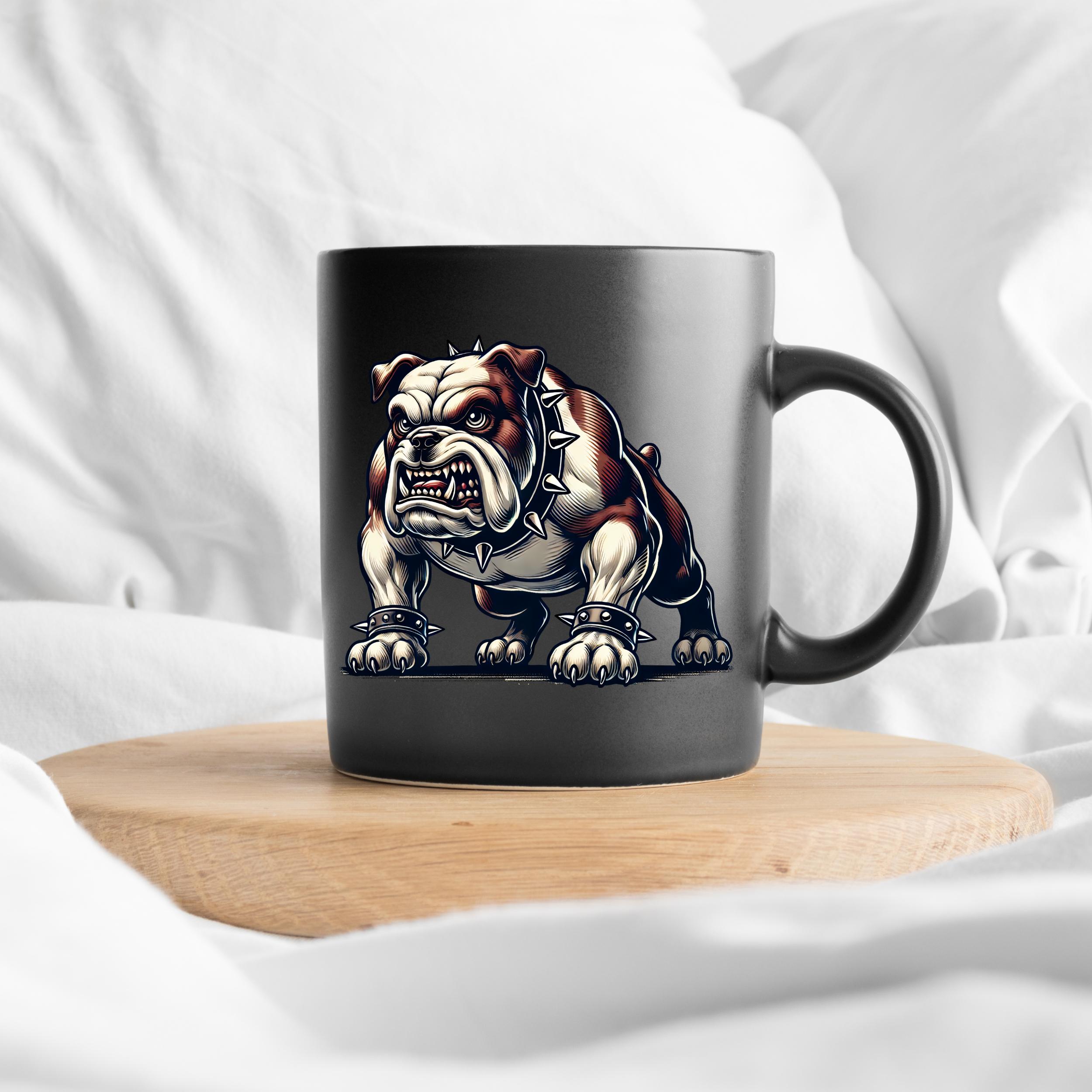 Fierce Bulldog With Spiked Collar PNG: Aggressive Dog Mascot