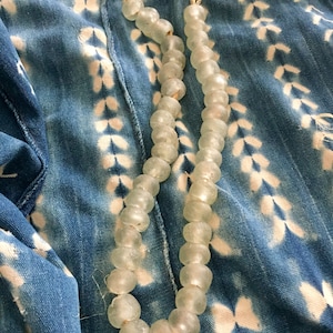 28 Slightly Graduated Mixed Krobo Tube Beads, Ethnic African Recycled Glass  Beads,boho Powder Glass Hand Painted Krobo Beads,african Beads 