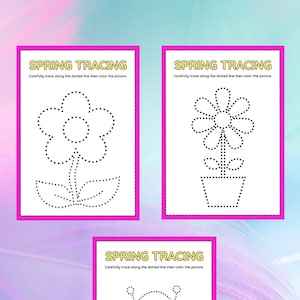 Spring Tracing Line Worksheets | 22 Pages | Coloring | Tracing | Printable Activity Worksheet