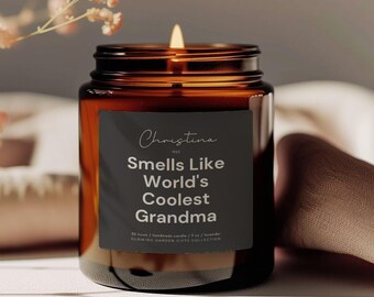 Personalisierte Gerüche wie die coolste Oma-Kerze der Welt, Geschenk für Großmutter, Oma-Geschenk-Kerze, lustige Oma-Kerze, benutzerdefinierte Kerze, Oma