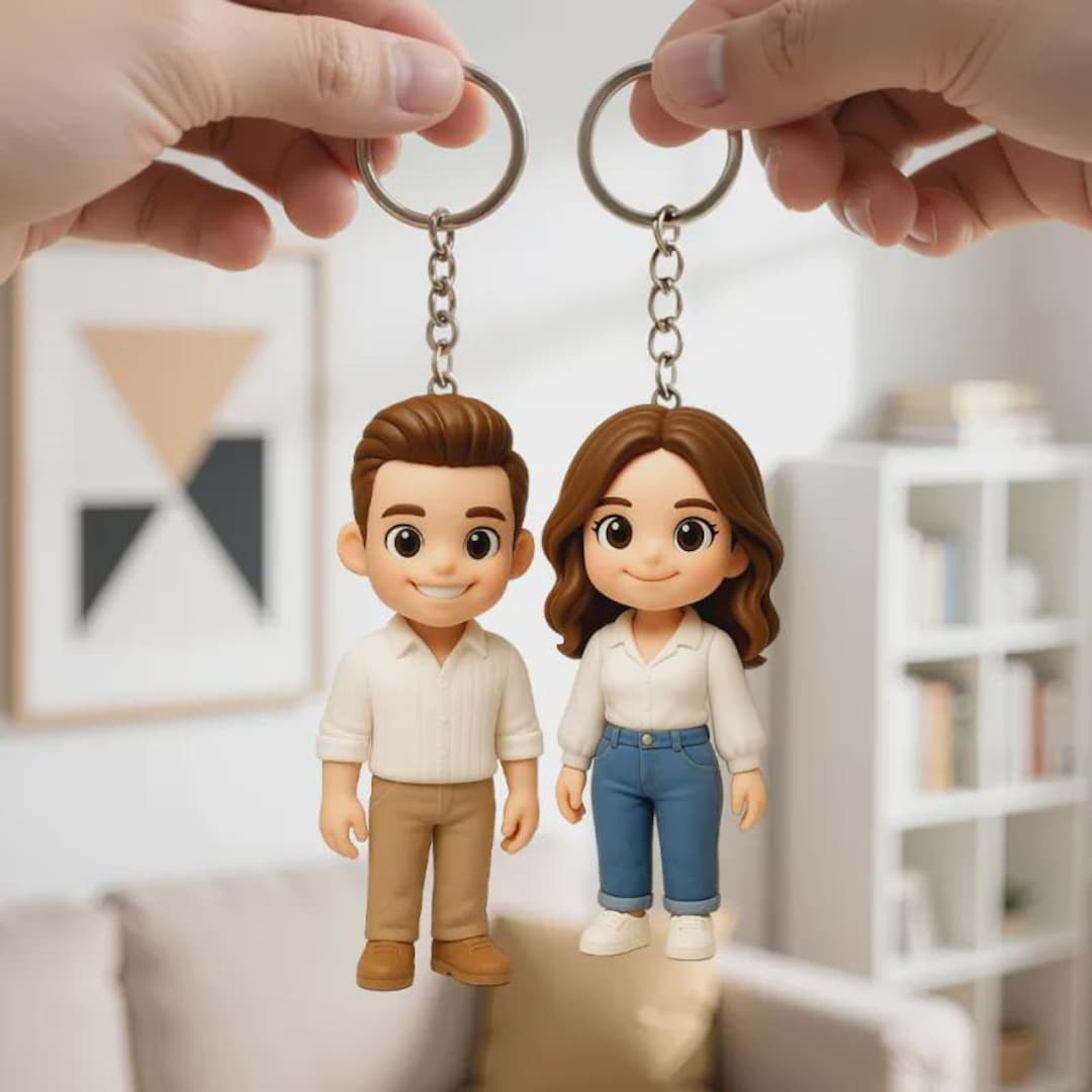 Mini Me Custom Couple 3D Mini Figure Keychain Figure From Your Photo ...