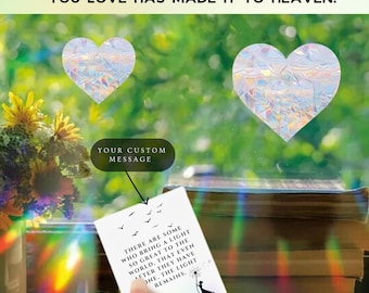 Memorial Heart Suncatcher: Rainbow Prism Sympathy Gift - Etsy