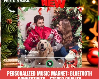 Regalo de música personalizado para Navidad, imán para nevera, regalo de San Valentín, regalo de aniversario, caja de música con foto personalizada, caja de música con foto y reproducción de canción.