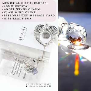 Wing Sympathy Gift Suncatcher Rainbow Maker Personalized Memorial Remembrance Grief Loss Of Father Loss of Mother Loss Of Loved One Gift