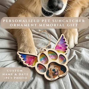 Rainbow Bridge Pet Paw Suncatcher Dog Loss Died Sympathy Gift  Dog Memorial Ornament Cat Pet Dog Remembrance Window Hanging Car Suncatcher