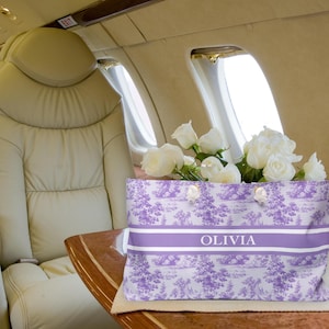Toile de Jouy-weekendtas op maat: gepersonaliseerd cadeau voor de bruid