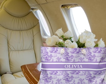 Custom Toile de Jouy Weekender Bag: Personalized Bride Gift