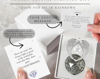 Wing Sympathy Gift: Personalized Memorial Suncatcher with Remembrance Quote
