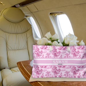 Toile de Jouy-weekendtas op maat: gepersonaliseerd vrijgezellencadeau