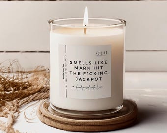 Vela de compromiso personalizada, regalos divertidos, vela de boda, vela personalizada, despedida de soltera, velas divertidas, regalo de compromiso personalizado para ella