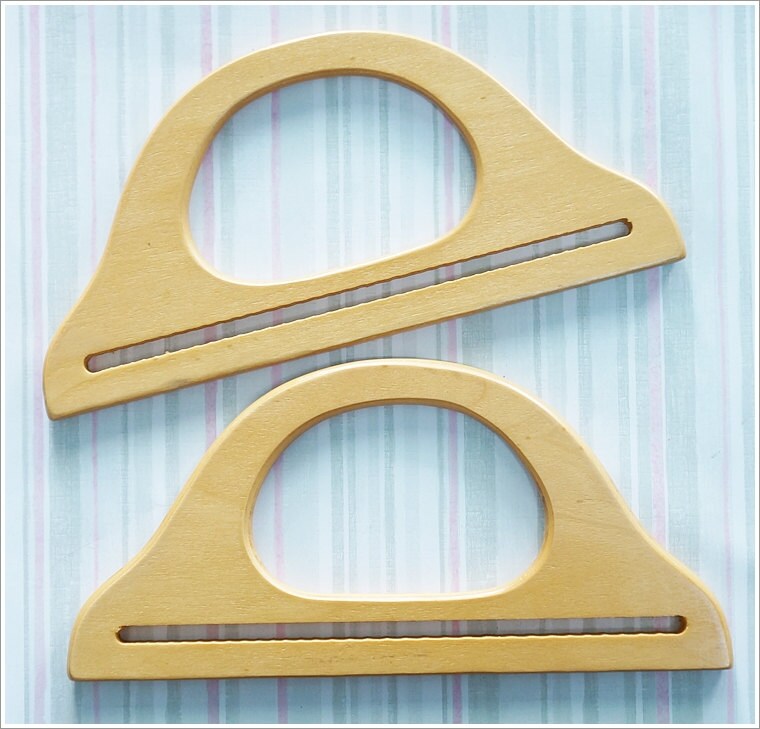 1 pair of wooden bag handles Natural Color supply wood Etsy