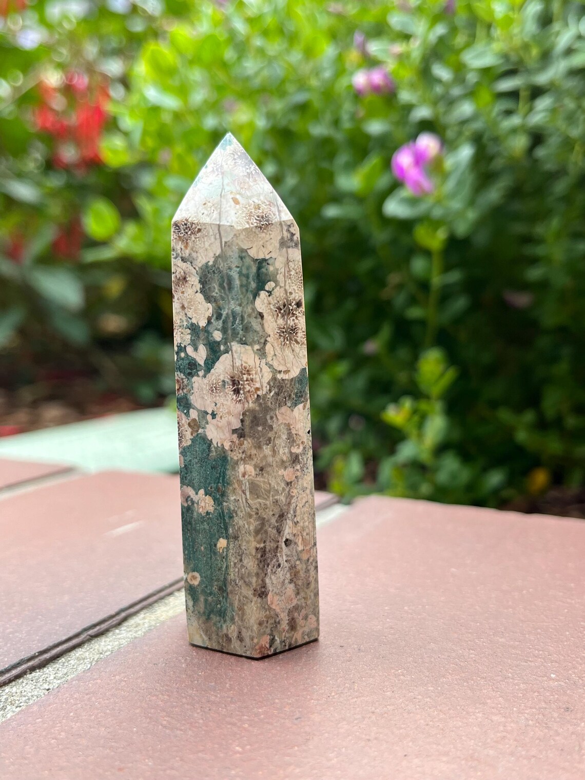 Sakura Flower Jasper Tower / Rhyolite Green Flower Jasper / Cherry ...