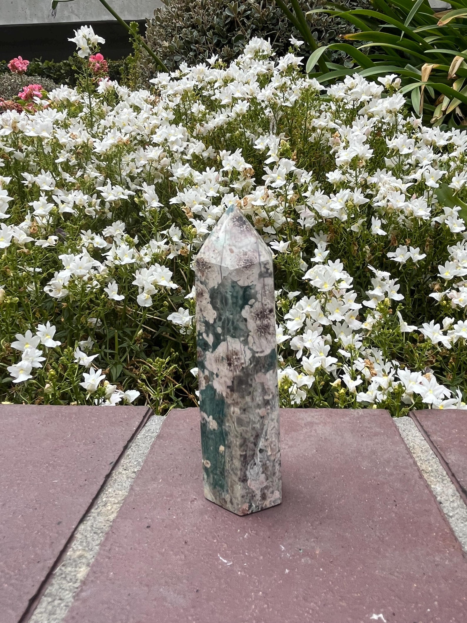 Sakura Flower Jasper Tower / Rhyolite Green Flower Jasper / Cherry ...