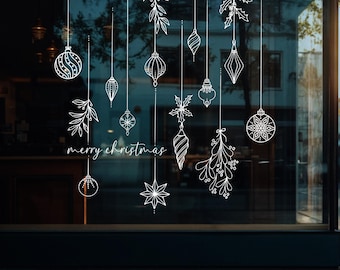 Christmas Baubles Chalk Marker Template | Printable PNG & PDF Designs for Holiday Decor and Crafting