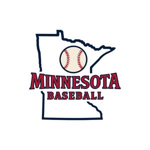 Minnesota Baseball for cutting - Vintage Baseball Over Minnesota Map-SVG, EPS, PNG, Cricut and Silhouette Studio